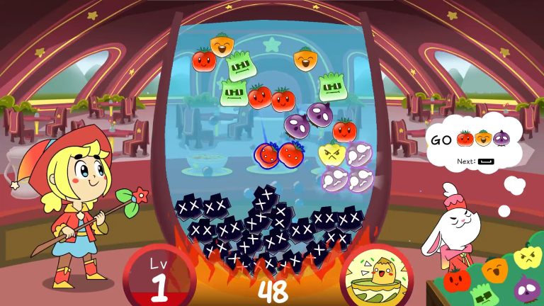 Ingredients bouncing around a magical pot in Witchpop