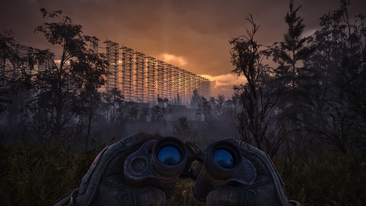 Stalker moving through the Zone in STALKER 2