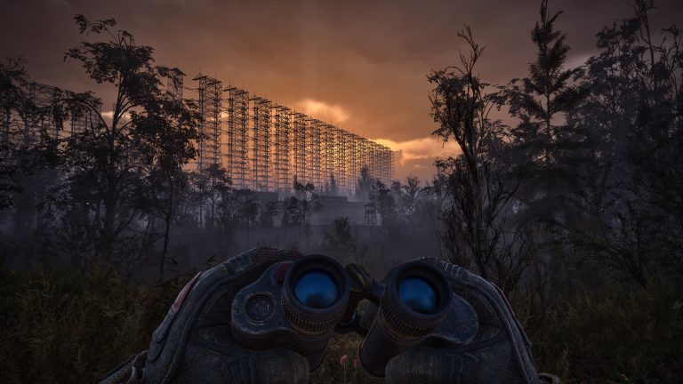 Stalker moving through the Zone in STALKER 2