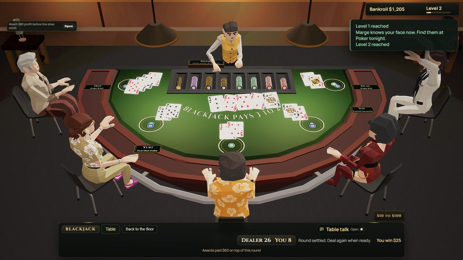 Poker table and rival characters in Casino Legends