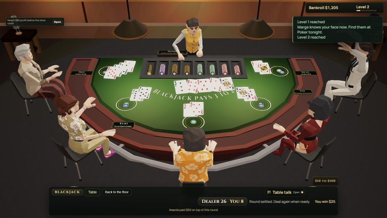 Poker table and rival characters in Casino Legends